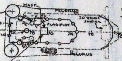 Notice the outline of the lower cabin and how the two relate. Also the flag cabin is narrower.