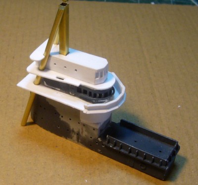 Everything together from the starboard side. Notice the missing rail
