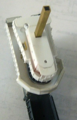 Here you can see the rails around the ladder down to nav level and the structure on the front that I later removed