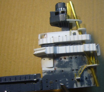 The port side. The brace from the flag box is not in place yet