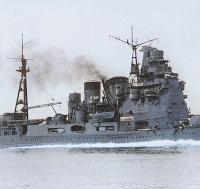 Takao on sea trials off Tateyam, after modernization 7-1942, colorized crop midsection.jpg