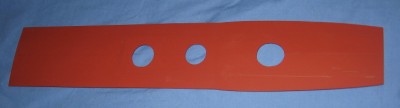The removable deck section with the funnel and ventilator holes cut through.