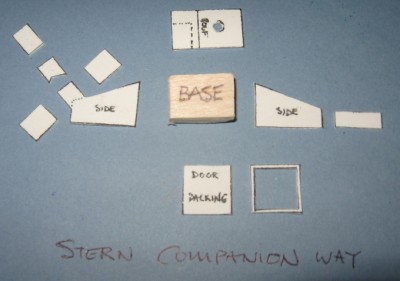 The components of the companion way at the stern.