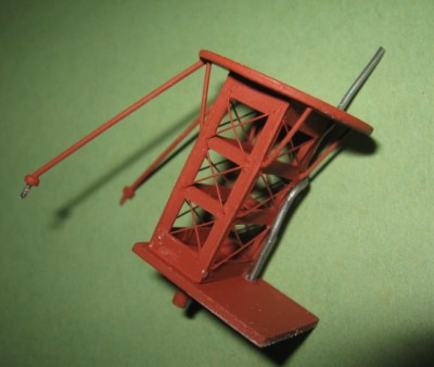 The bandstand mount was fitted to a plastic card base. The voice pipes were added from lead wire.