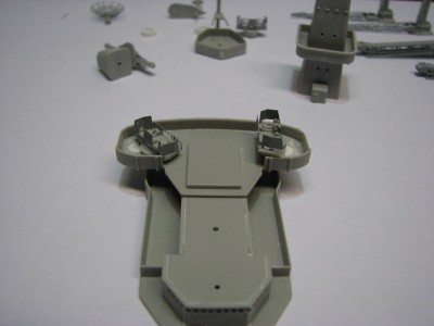 The port side raised mount is free to turn anyway where as the starboard side will only go so are.