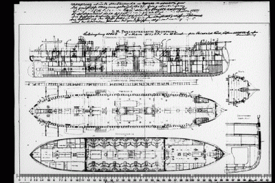 Here a technical drawing of Kronrinz - look at the rounded Bow covering the ram mostly elegant.