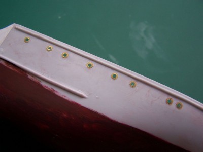 the Atlantic PE portholes before the paint scrubing job...