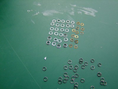 the tin wire rings, with the paper rims and the old PE parts...