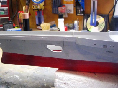 Hull hacked up awaiting install of sponsons