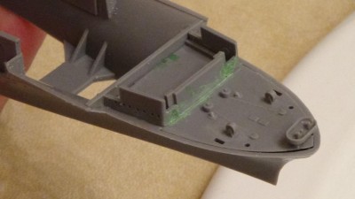 Started assembly of the hull. Lots of gaps here to fill�good thing I learned how to properly apply putty!