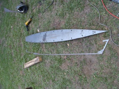 Pic of the keel piece and the "fairing lines" with the holes drilled for cutting out.
