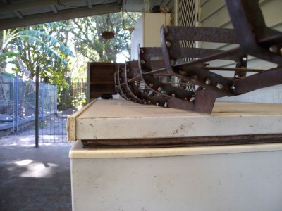View along the bottom of the hull