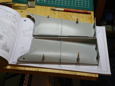 Bow halves prior to assembly. Note wood dowels in holes (my addition)