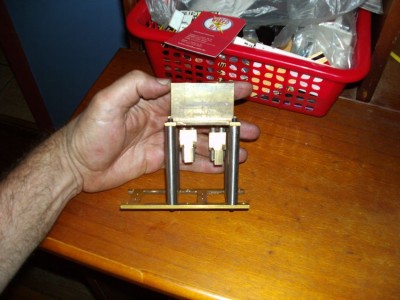 Engine frame with cylinder block attached and cross head slides on
