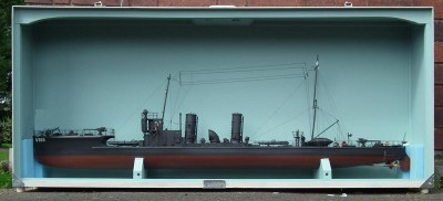 Model in transportation/storage box with the side removed.