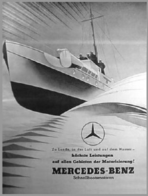 Wartime Mercedes poster featuring Schnellboot.