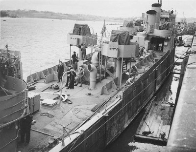 HMS Campbeltown after her conversion prior to the St Nazaire Raid.