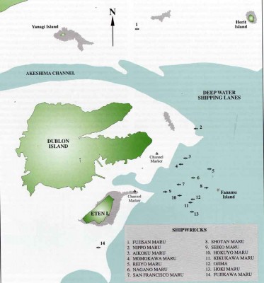 Truk wrecks map from WW2 wreck from Truk Lagoon.jpg