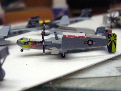 While it is a slight inaccuracy for Reagan, I just could not resist using the "Tiger Cruise" flame scheme for the C-2.  May the accuracy gods forgive me!