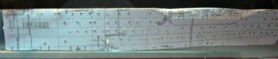 The plan pasted on and the holes drilled