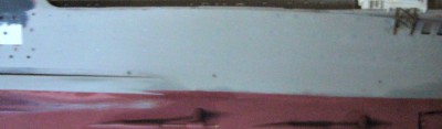 The port side all filled and sanded