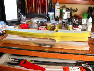 Lots and lot of tape. It only took me about 20 minutes to lay all of this down, though.