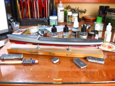 Tonight's components finished. After things had set up for about 30 minutes, I went through with a toothpick I cut to a chisel point and scraped away what little overspray and seepage there was.