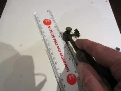 Running the marking wheel along a ruler near the "plate" edge is easy.