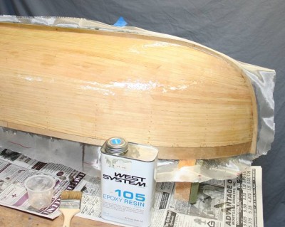 I love the way the glass disappears into the wet resin. I have some sanding in my future...