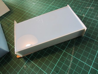 The moulding box filled with silicon. Note the packing timber used to level the box.