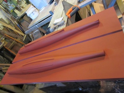 The plug halves mounted on base boards.