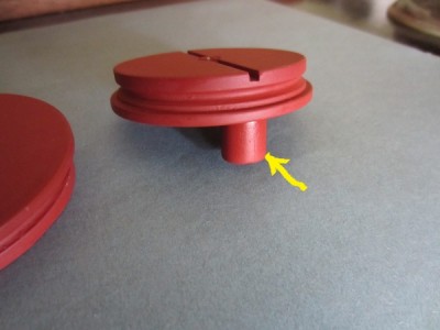 These mounting spigots (arrowed) will also be the entry point for resin on the finished mould.