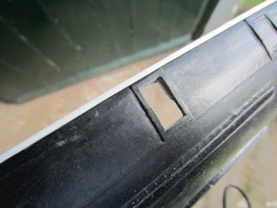 The apertures in the lower hull were opened out.