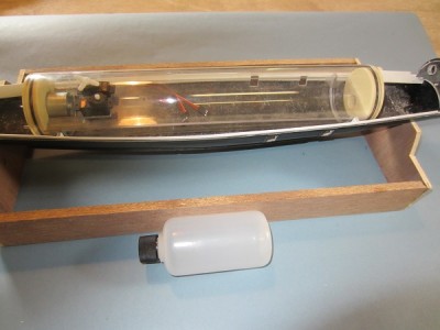 The WTC with the small bottle which will act as the ballast tank.