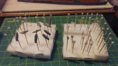 The remaining plastic parts ready to be painted