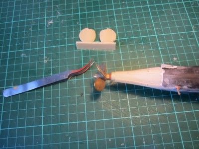 The stern casting was also fitted, being glued in place along with the prop shaft tube.