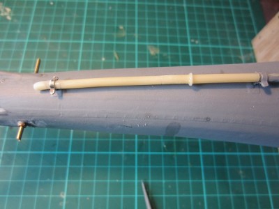 The last section of the exhaust pipe was made up and fitted.
