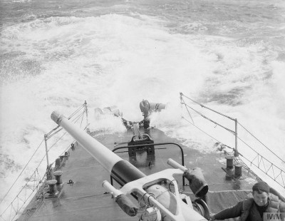 stern bites deep into the waters