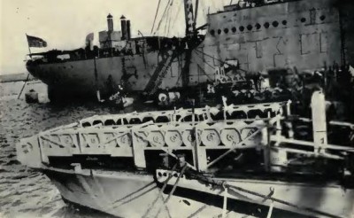 Poor photo but shows depth charges
