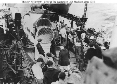 Stockton, deck details at sea
