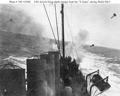 Allen K-Gun depth charge launch