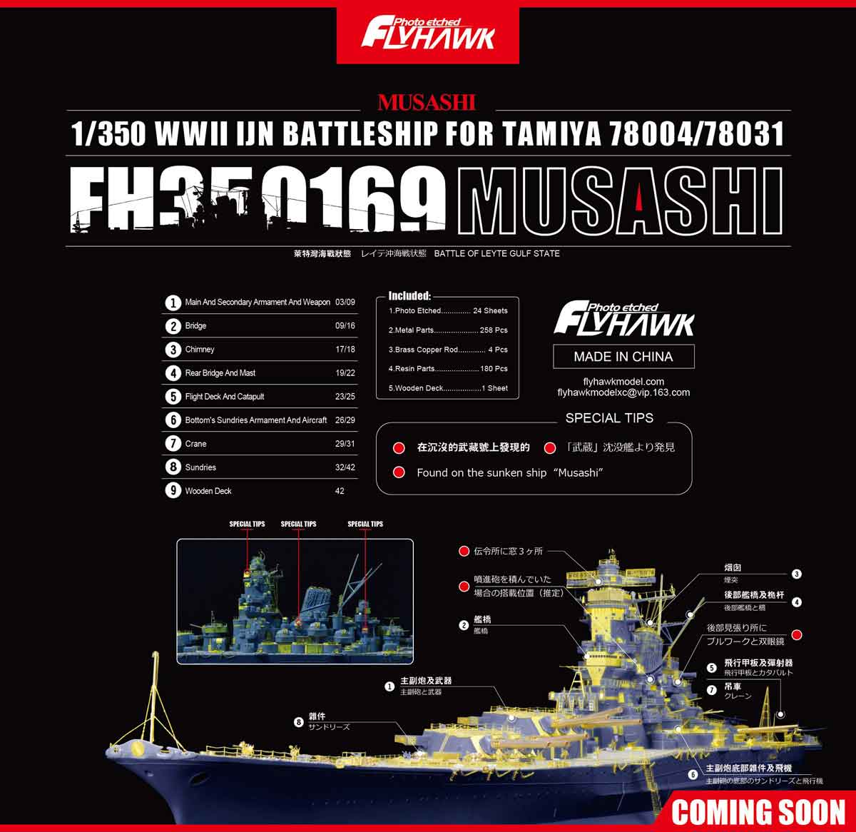 FH350169 Musashi FOR TAMIYA 78004/78031 File