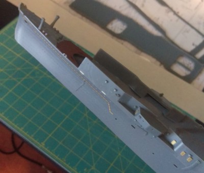 I started the port side degaussing cable and realized that there are still parts to add.  So work on the cable stopped at the moment.