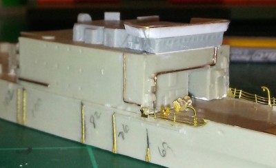 Note the fine filler putty line between the bridge and the flying bridge top.