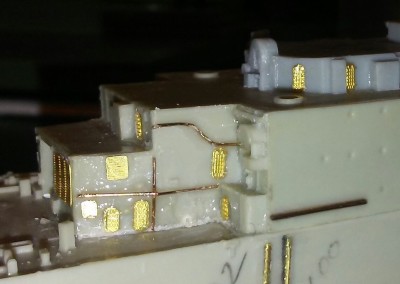 Note the fine filler line at the base of the super structure. Again min. clean up.