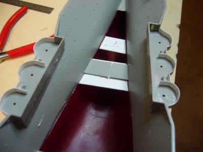 Looking down on the forward sponsons