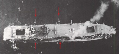 Unyo damaged, Feb, 1944, radio mast locations.jpg