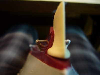 Here you can see the different shape from the flat one that came with the kit
