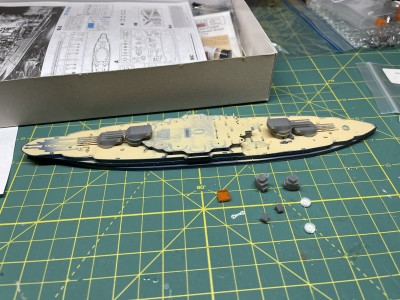 MM turrets, spotting tops and 3in AA gun tubs, 3DMP birdbath